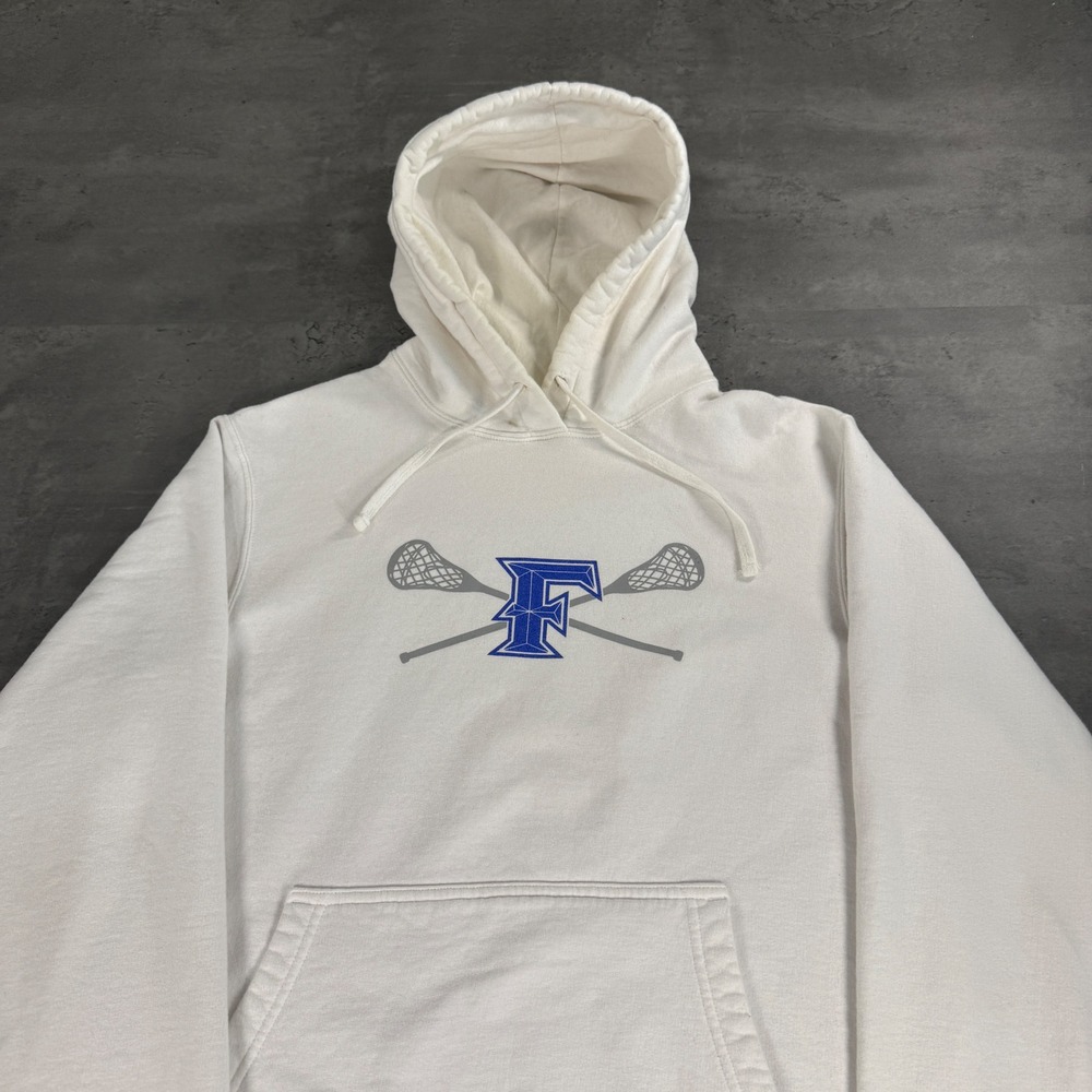 Florida Gators Lacrosse Hoodie Mens Medium White Graphic‎ Pullover Sweatshirt